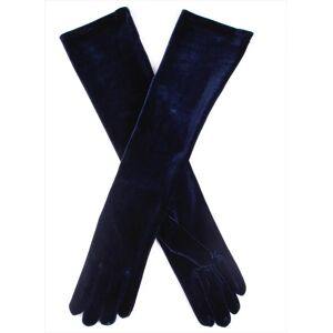 Dents Women's Long Velvet Evening Gloves In Navy Size One