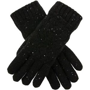 Dents Women's Lace Knit Wool Blend Gloves In Black Size One