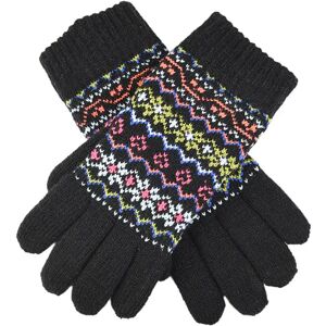 Dents Women'S Multicolour Fair Isle Knitted Gloves In Black Size One