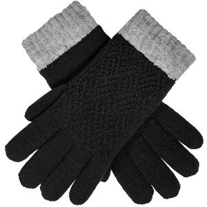 Dents Women'S Patchwork Cable Knit Gloves In Black Size One