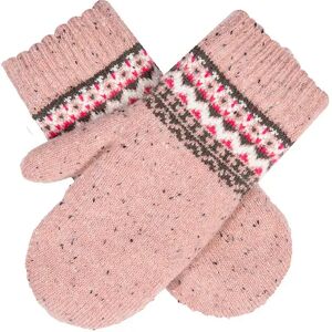 Dents Women'S Fair Isle Wool Blend Knitted Mittens In Rose Pink Size One