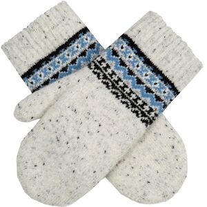 Dents Women'S Fair Isle Wool Blend Knitted Mittens In Winter White Size One