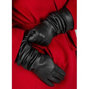 Dents Women's Single Point Long Leather Gloves In Black Size M