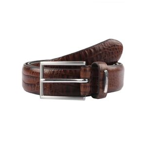 Dents Men's Crocodile Print Leather Belt In Brown Size L