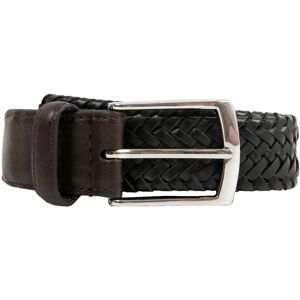 Dents Men's Plaited Leather Belt In Black/brown Size S