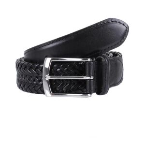 Dents Men's Plaited Leather Belt In Black Size S