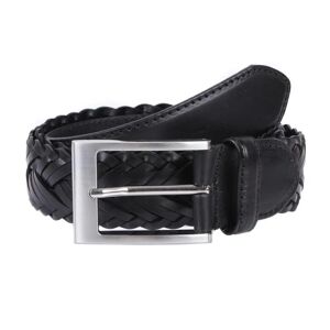 Dents Men's Plaited Leather Belt In Black Size S