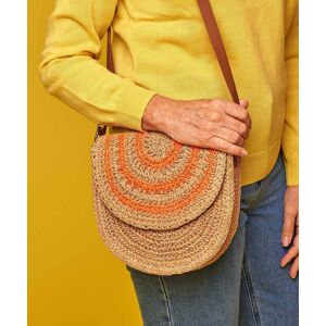 Brown Curved Jute Crossbody Bag   Carron Moshulu