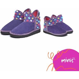 Purple Kid's Spotty Bootie Slippers   Size Kids 11   Mini Fireside Moshulu - Kids 11