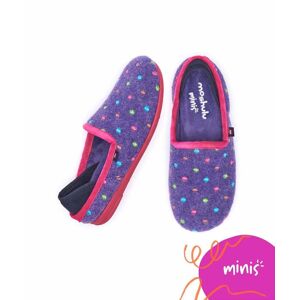 Purple Kid's Spotty Felt Slippers   Size Kids 10   Mini Glace Moshulu - Kids 10