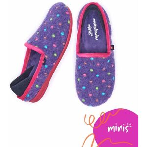 Purple Kid's Spotty Felt Slippers   Size Kids 13   Mini Glace Moshulu - Kids 13