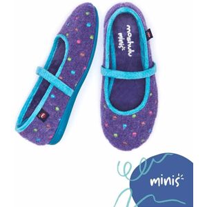 Purple Kid's Spotty Felt Slippers   Size Kids 11   Mini Caramel Moshulu - Kids 11