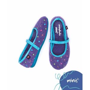 Purple Kid's Spotty Felt Slippers   Size Kids 13   Mini Caramel Moshulu - Kids 13