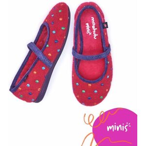 Pink Kid's Spotty Felt Slippers   Size Kids 10   Mini Caramel Moshulu - Kids 10