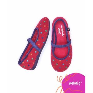Pink Kid's Spotty Felt Slippers   Size Kids 11   Mini Caramel Moshulu - Kids 11