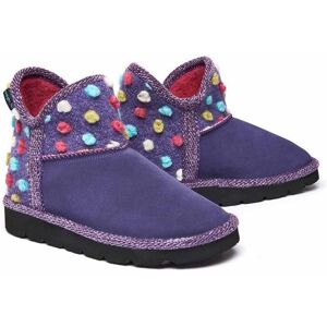 Purple Spotty Bootie Slippers   Size 6   Fireside 2 Moshulu - 6