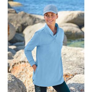 Seaglass Blue Ladies' Longline Popper Neck Sweatshirt   Size 8   Penrith Longline Popper Neck Sweatshirt Rj053 Moshulu - 8