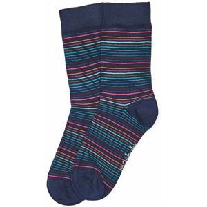 Blue Ladies' Cotton Blend Thin Striped Socks   Rasbora Moshulu