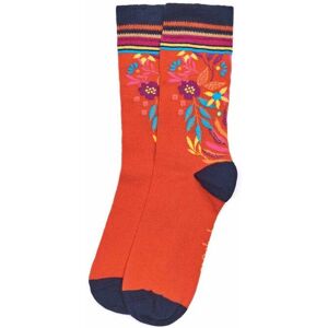 Mandarin Orange Ladies' Eden Garden Cotton Crew Socks   Corydora Moshulu