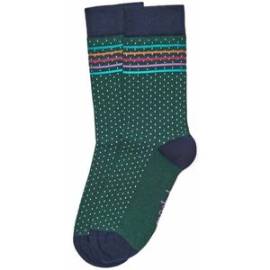 Green Ladies' Polka Dot & Stripe Crew Socks   Guppie Moshulu