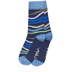 Blue Ladies Ripple Ankle Socks   Keem Moshulu