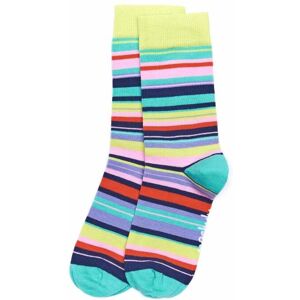 Chartreuse Stripe Multi Ladies' Stripy Ankle Socks   Rocky Road 2 Moshulu