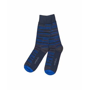 Blue Mens Cotton-Rich Stripe Socks   Daltrey Moshulu