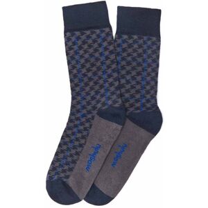 Grey Mens Dogtooth Cotton-Rich Socks   Halen Moshulu