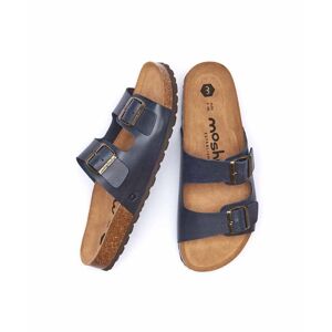 Blue Leather Cork Footbed Sandals Men's   Size 7   Munich Waxy Moshulu - 7