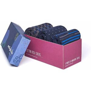 Blue Mens Cotton-Rich Sock Box   Manet Cotton Sock Box Moshulu