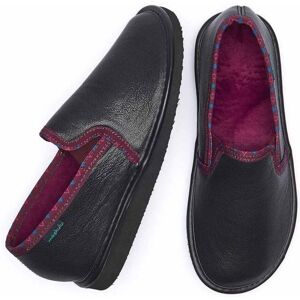 Black Men's Classic Leather Slippers   Size 11.5   Nepal 4 Moshulu - 11.5