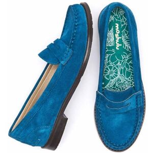 Blue Classic Suede Penny Loafers Women's   Size 5.5   Petrel Suede Moshulu - 5.5