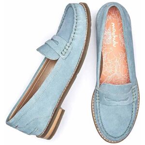 Blue Classic Suede Penny Loafers Women's   Size 4.5   Petrel Suede Moshulu - 4.5