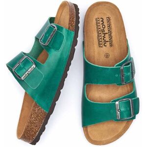 Green Cork Footbed Mule Sandals   Size 7   Bavaria Waxy Moshulu - 7