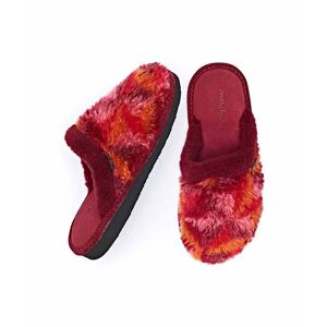 Cranberry Fluffy Mule Slippers Women's   Size 3   Carrie Moshulu - 3