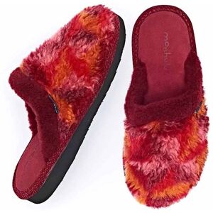 Cranberry Fluffy Mule Slippers Women's   Size 4   Carrie Moshulu - 4