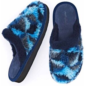 Blue Fluffy Mule Slippers Women's   Size 3   Carrie Moshulu - 3