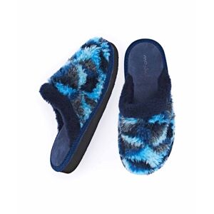 Blue Fluffy Mule Slippers Women's   Size 4   Carrie Moshulu - 4