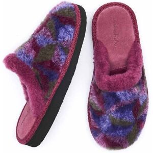 Purple Fluffy Mule Slippers Women's   Size 3   Carrie Moshulu - 3