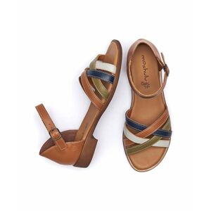 Tan/Fern Multi Leather Closed-Back Sandals   Size 5   Daymer Moshulu - 5