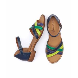 Indigo/Chartreuse Multi Leather Closed-Back Sandals Women's   Size 4   Daymer Moshulu - 4