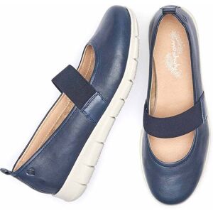 Blue Leather Elasticated Bar Shoes Women's   Size 4   Oddi Moshulu - 4