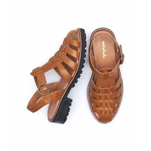 Brown Leather Fisherman Sandals Women's   Size 6.5   Kynance Moshulu - 6.5