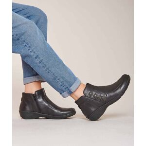 Black Leather Lightweight Ankle Boots Women's   Size 6   Fruit Drop 2 Moshulu - 6