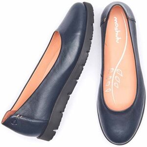 Blue Leather Slip-On Flat Shoes Women's   Size 5   Jin Moshulu - 5