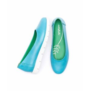 Blue Leather Slip-On Flat Shoes Women's   Size 3   Jin Moshulu - 3