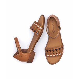 Brown Leather Strap Closed-Back Sandals Women's   Size 3   Astola Moshulu - 3