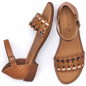 Brown Leather Strap Closed-Back Sandals Women's   Size 4   Astola Moshulu - 4