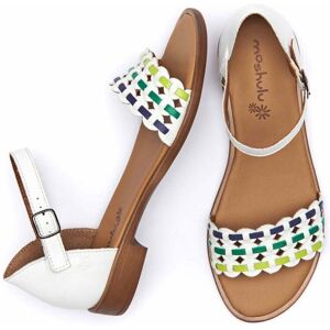 White Leather Strap Closed-Back Sandals Women's   Size 3   Astola Moshulu - 3