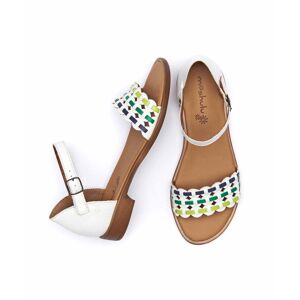 White Leather Strap Closed-Back Sandals Women's   Size 4   Astola Moshulu - 4